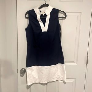 STS Navy White Colorblock Sleeveless Shift Dress Size S